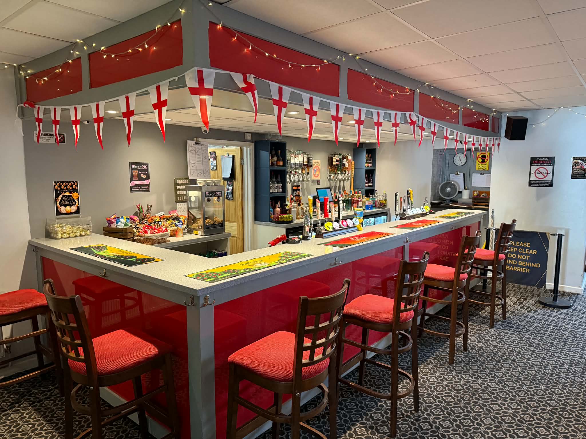The bar at Williton Social Club