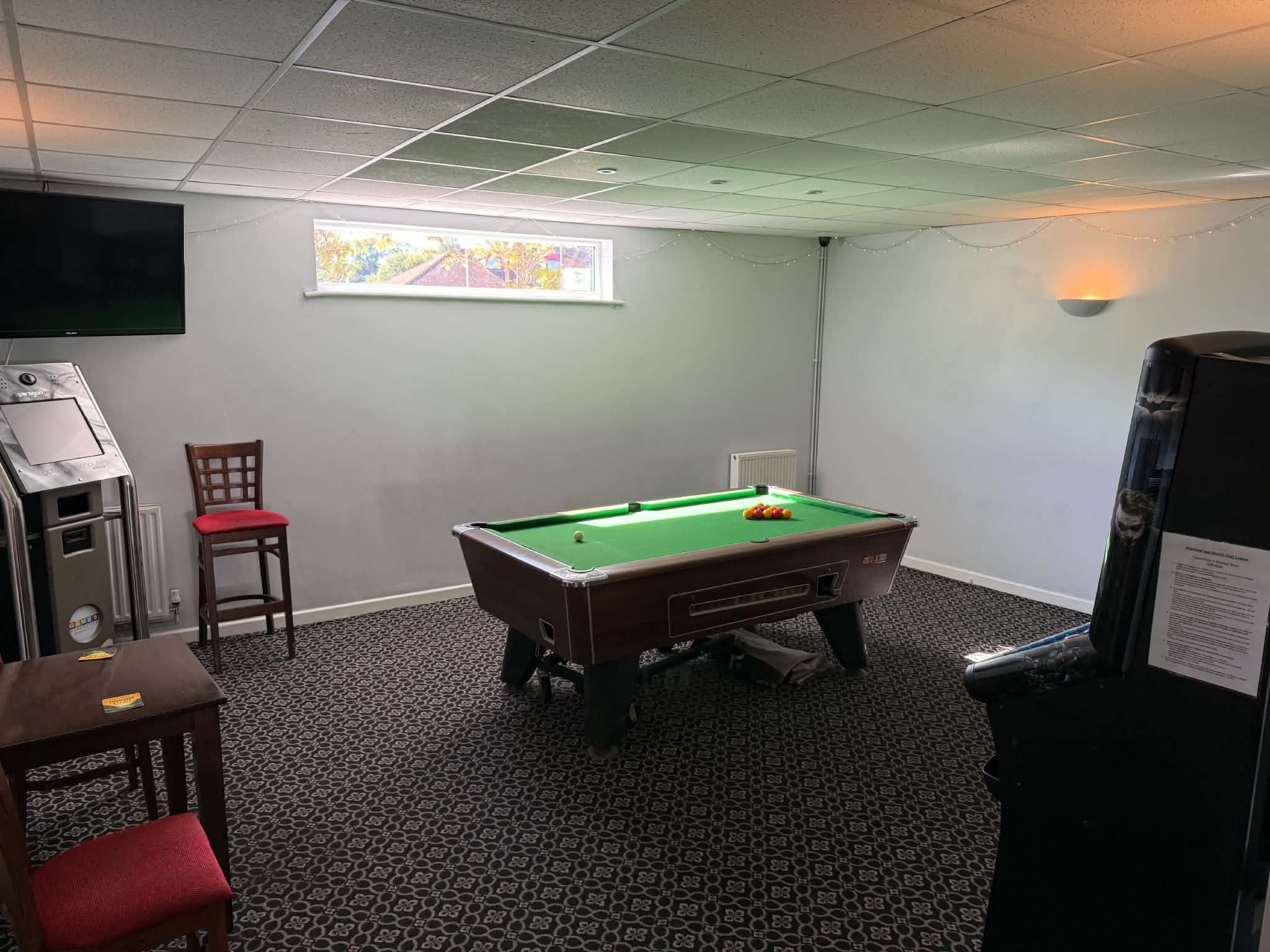Pool and snooker room at Williton Social Club